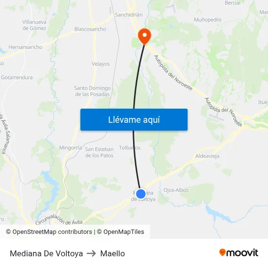 Mediana De Voltoya to Maello map