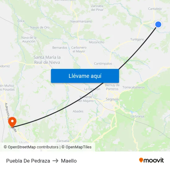 Puebla De Pedraza to Maello map