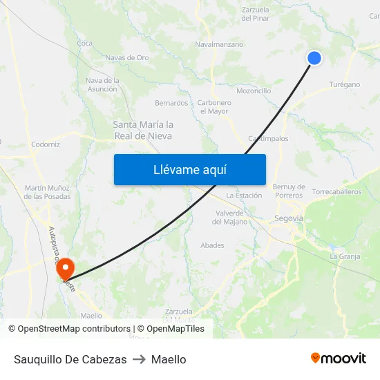 Sauquillo De Cabezas to Maello map