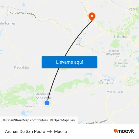 Arenas De San Pedro to Maello map