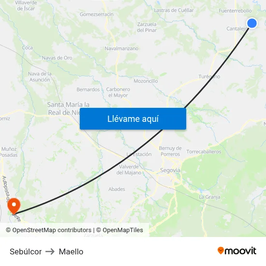 Sebúlcor to Maello map