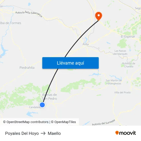 Poyales Del Hoyo to Maello map