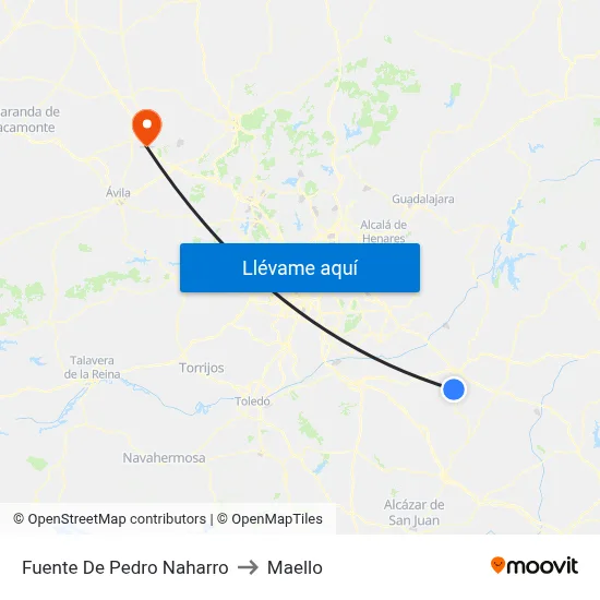 Fuente De Pedro Naharro to Maello map
