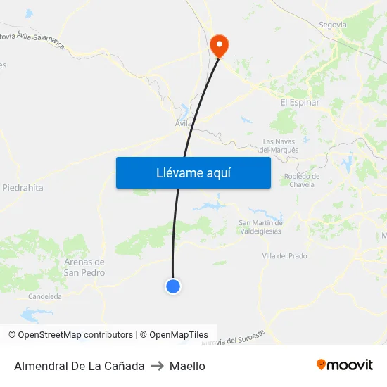 Almendral De La Cañada to Maello map