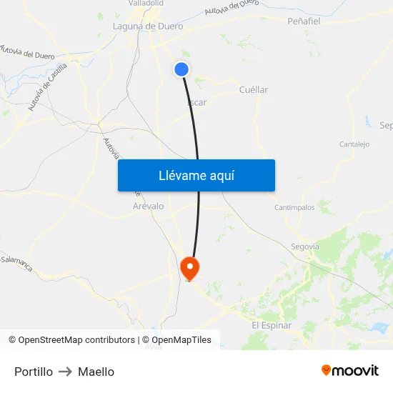 Portillo to Maello map