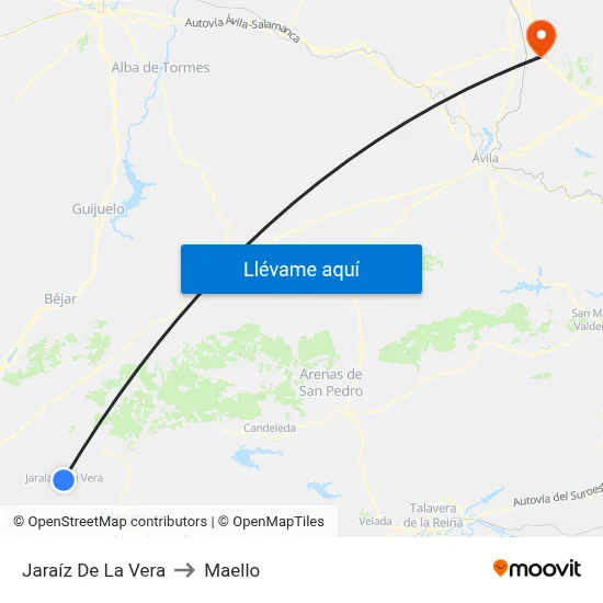 Jaraíz De La Vera to Maello map