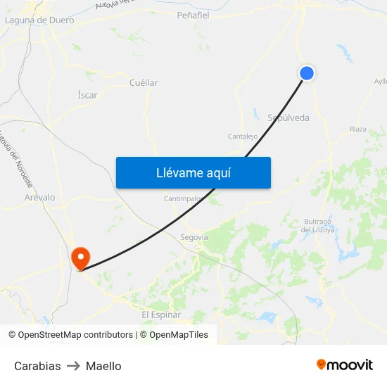 Carabias to Maello map