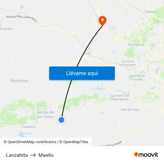 Lanzahíta to Maello map