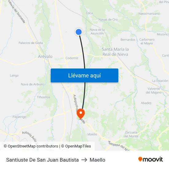 Santiuste De San Juan Bautista to Maello map