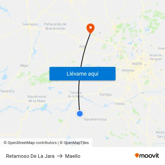 Retamoso De La Jara to Maello map