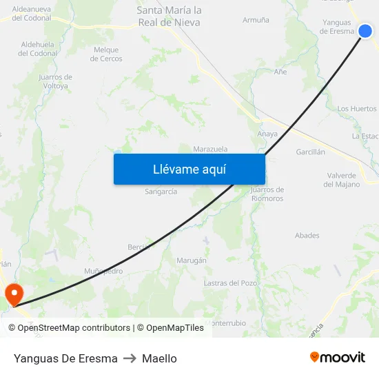 Yanguas De Eresma to Maello map