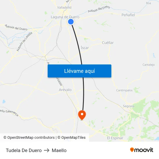 Tudela De Duero to Maello map