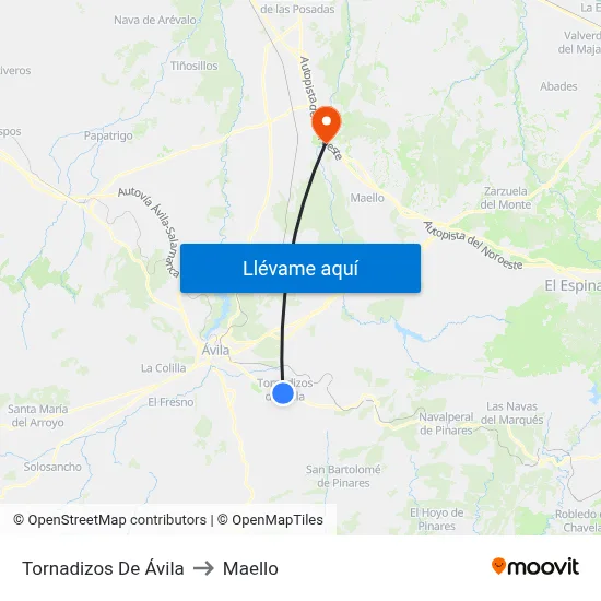 Tornadizos De Ávila to Maello map