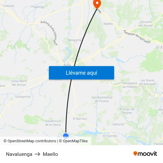 Navaluenga to Maello map