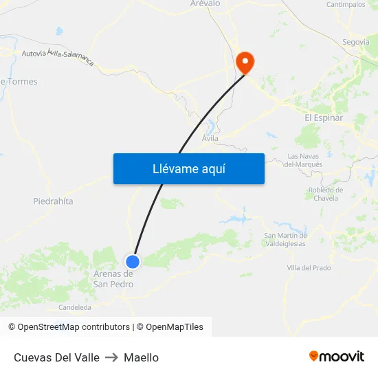 Cuevas Del Valle to Maello map