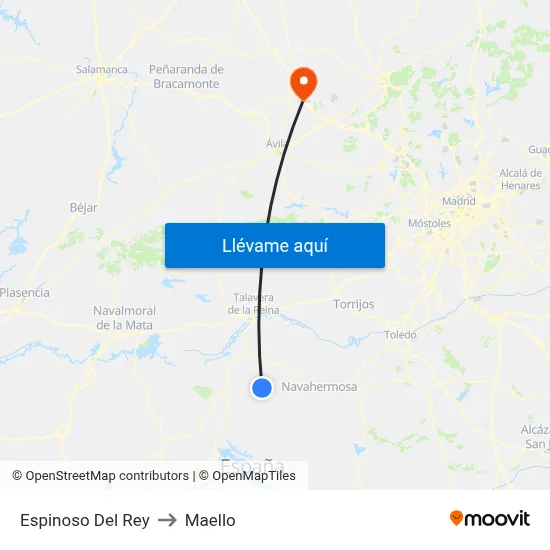 Espinoso Del Rey to Maello map