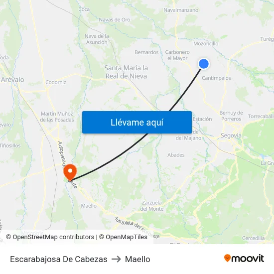 Escarabajosa De Cabezas to Maello map