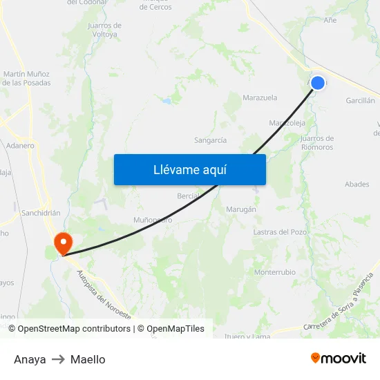 Anaya to Maello map