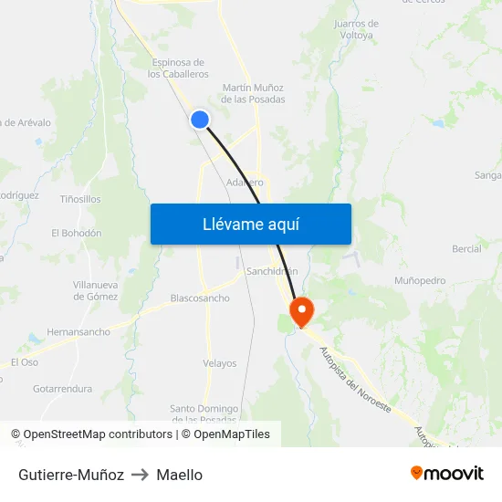 Gutierre-Muñoz to Maello map