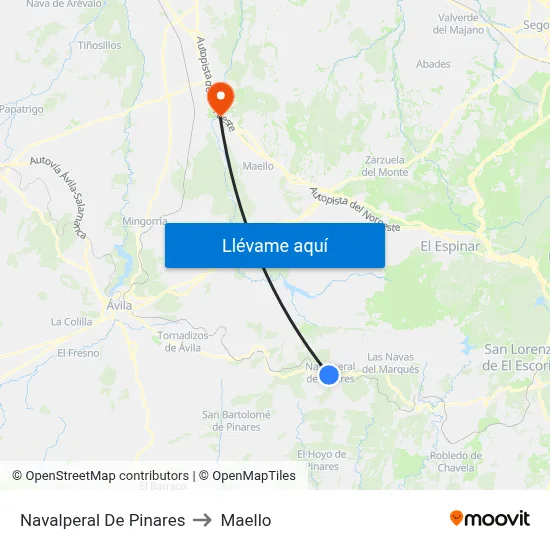 Navalperal De Pinares to Maello map