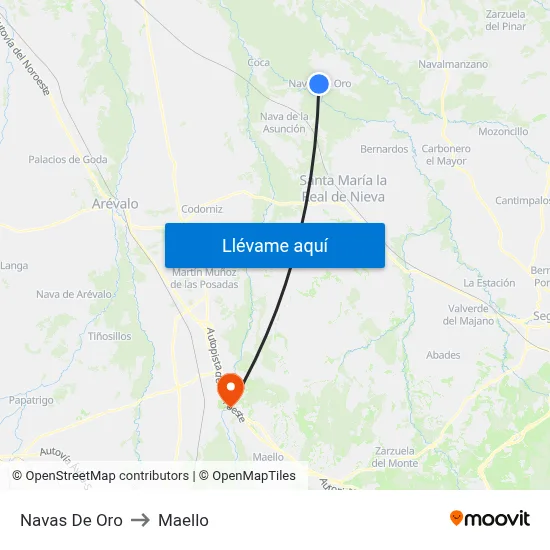 Navas De Oro to Maello map