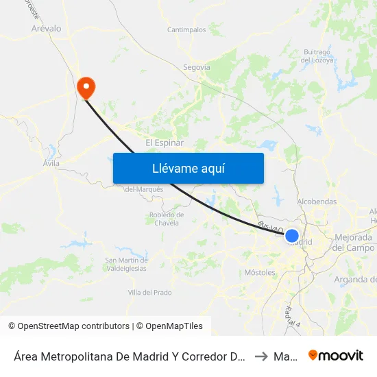 Área Metropolitana De Madrid Y Corredor Del Henares to Maello map