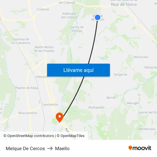 Melque De Cercos to Maello map