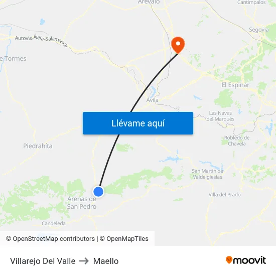 Villarejo Del Valle to Maello map