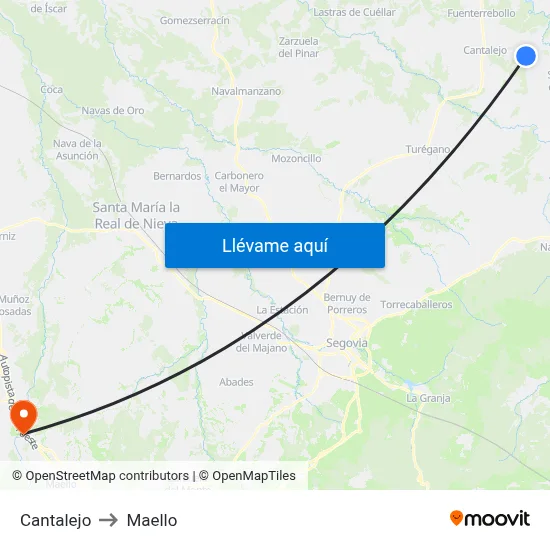 Cantalejo to Maello map
