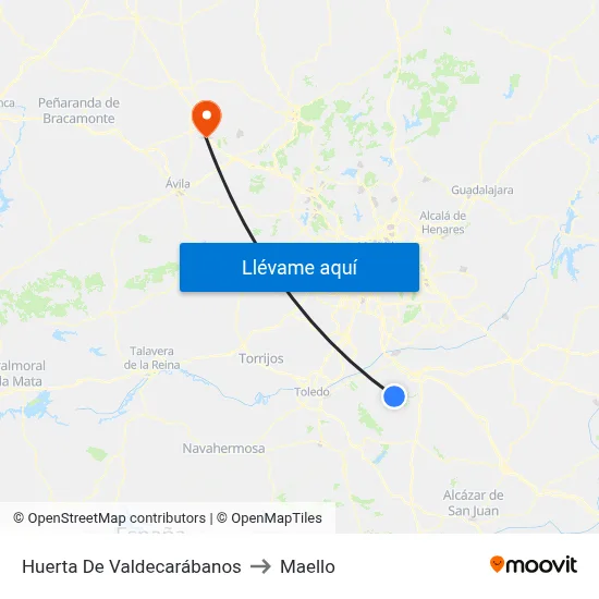 Huerta De Valdecarábanos to Maello map