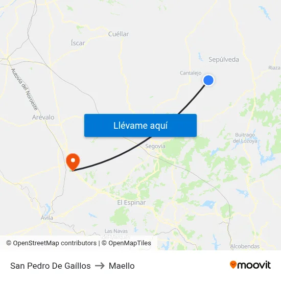 San Pedro De Gaíllos to Maello map
