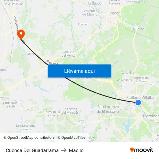 Cuenca Del Guadarrama to Maello map