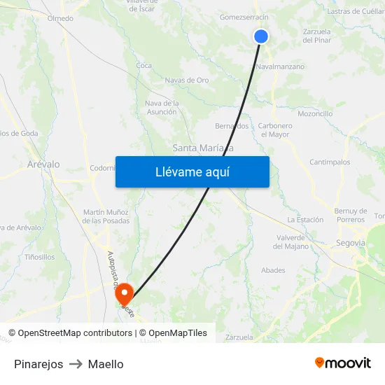 Pinarejos to Maello map