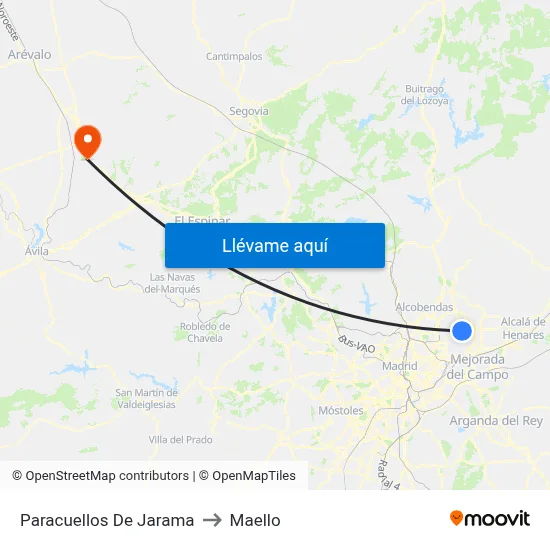 Paracuellos De Jarama to Maello map