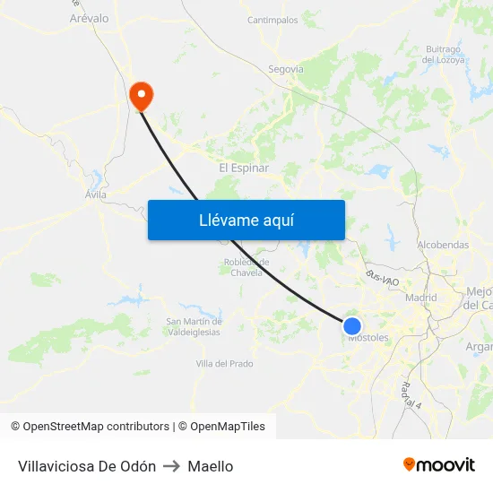 Villaviciosa De Odón to Maello map