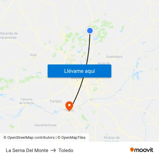 La Serna Del Monte to Toledo map