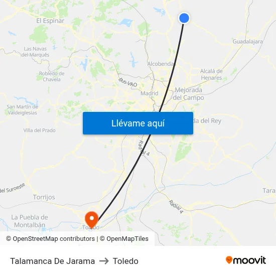 Talamanca De Jarama to Toledo map