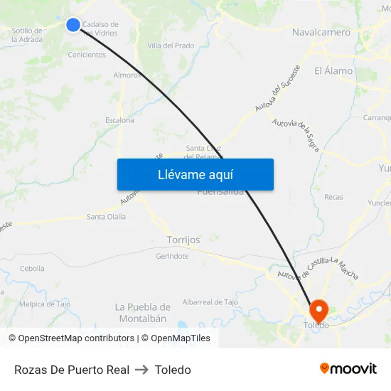 Rozas De Puerto Real to Toledo map