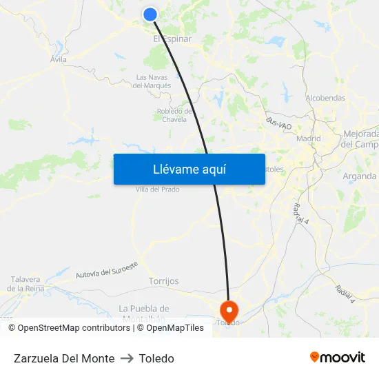 Zarzuela Del Monte to Toledo map