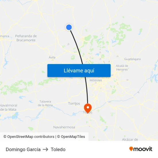 Domingo García to Toledo map