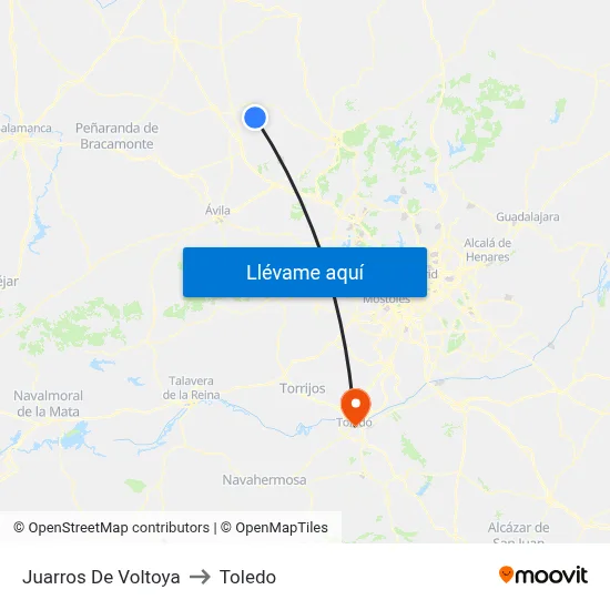 Juarros De Voltoya to Toledo map