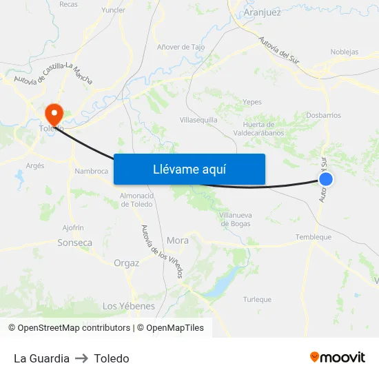 La Guardia to Toledo map