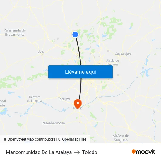 Mancomunidad De La Atalaya to Toledo map