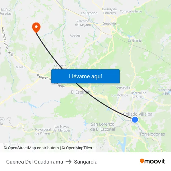 Cuenca Del Guadarrama to Sangarcía map
