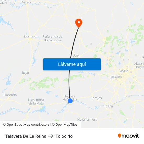 Talavera De La Reina to Tolocirio map