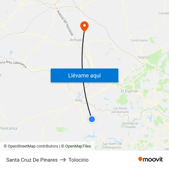 Santa Cruz De Pinares to Tolocirio map