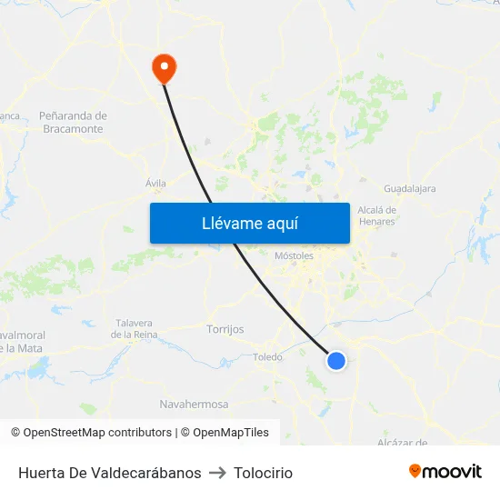 Huerta De Valdecarábanos to Tolocirio map