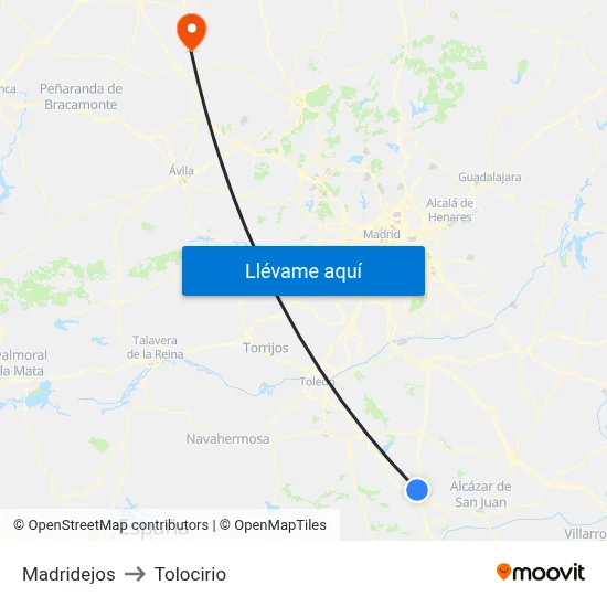Madridejos to Tolocirio map