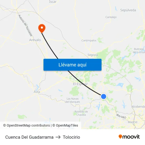 Cuenca Del Guadarrama to Tolocirio map