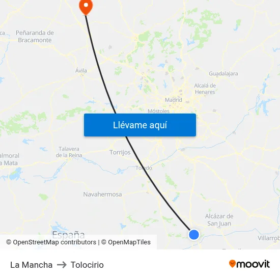 La Mancha to Tolocirio map